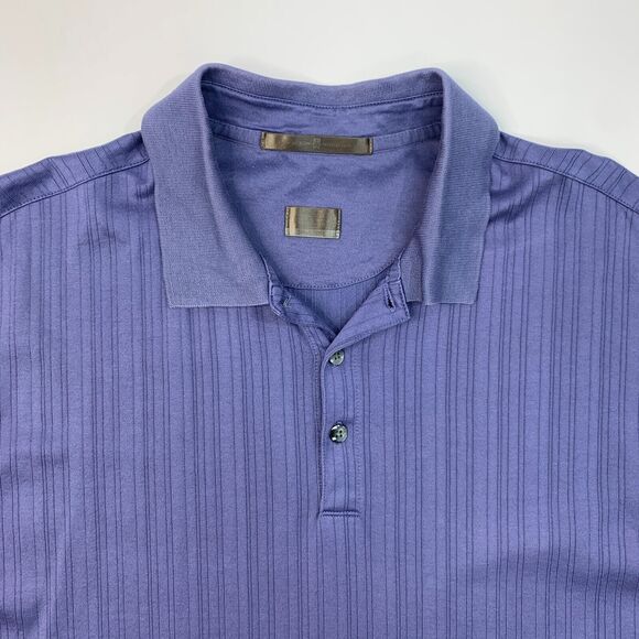 Nike Tiger Woods Polo Shirt Men XL Extra Large Purple Stripe Golf FitDry Victory - Picture 4 of 11
